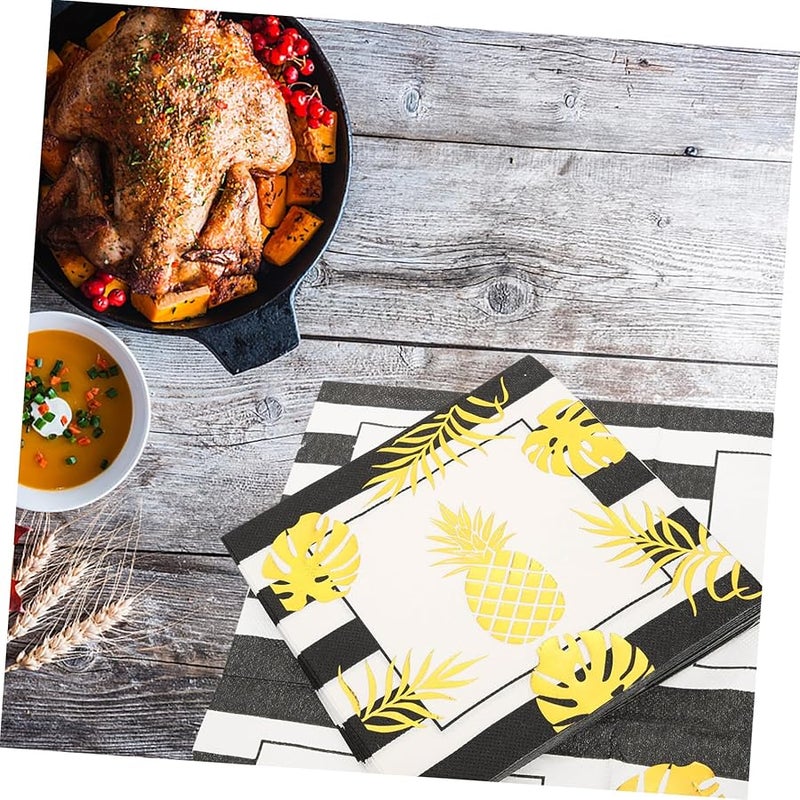 مناديل ورقية مطرزة بالذهب 40 قطعة من لب الخشب البكر لحفلات العشاء وحفلات الزفاف - Image 3